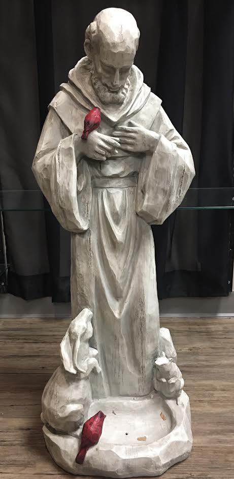 Barbara King 36" Tall St. Francis Garden Statue and Birdfeeder