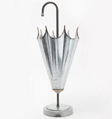 26" Galvanized Metal Umbrella Planter