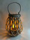 Barbara King 12" Wooden Lantern with Tiki Flame (Small)