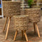 Set of 3 Rattan Planters
