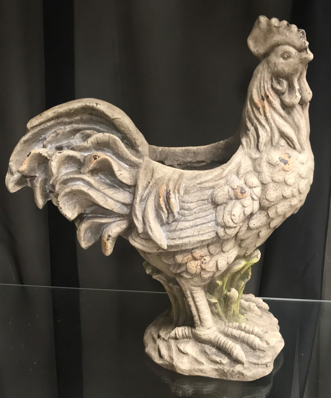 Barbara King Oversized Ornate Antique Rooster Planter