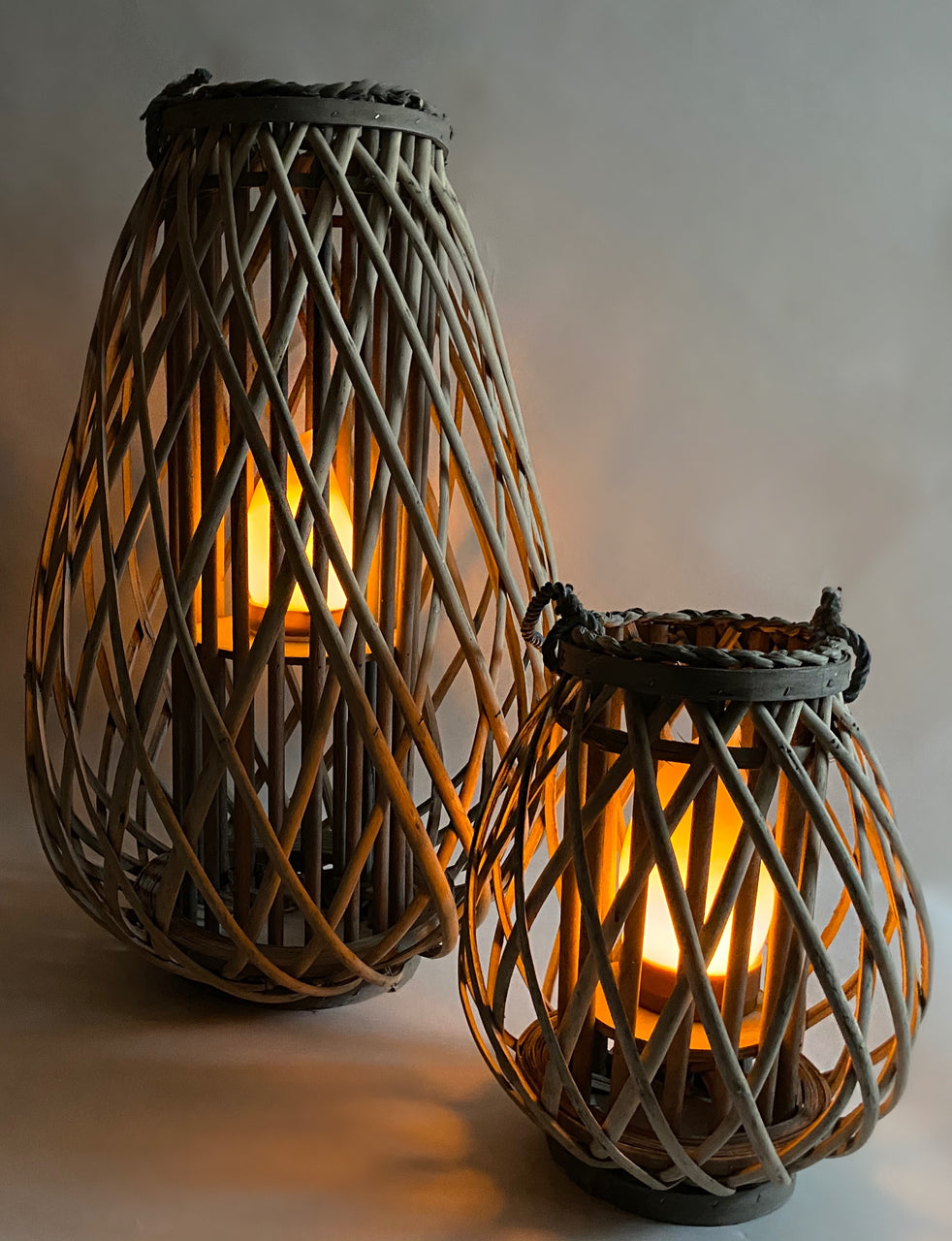 Barbara King 23" Wooden Lantern with Tiki Flame (Large)